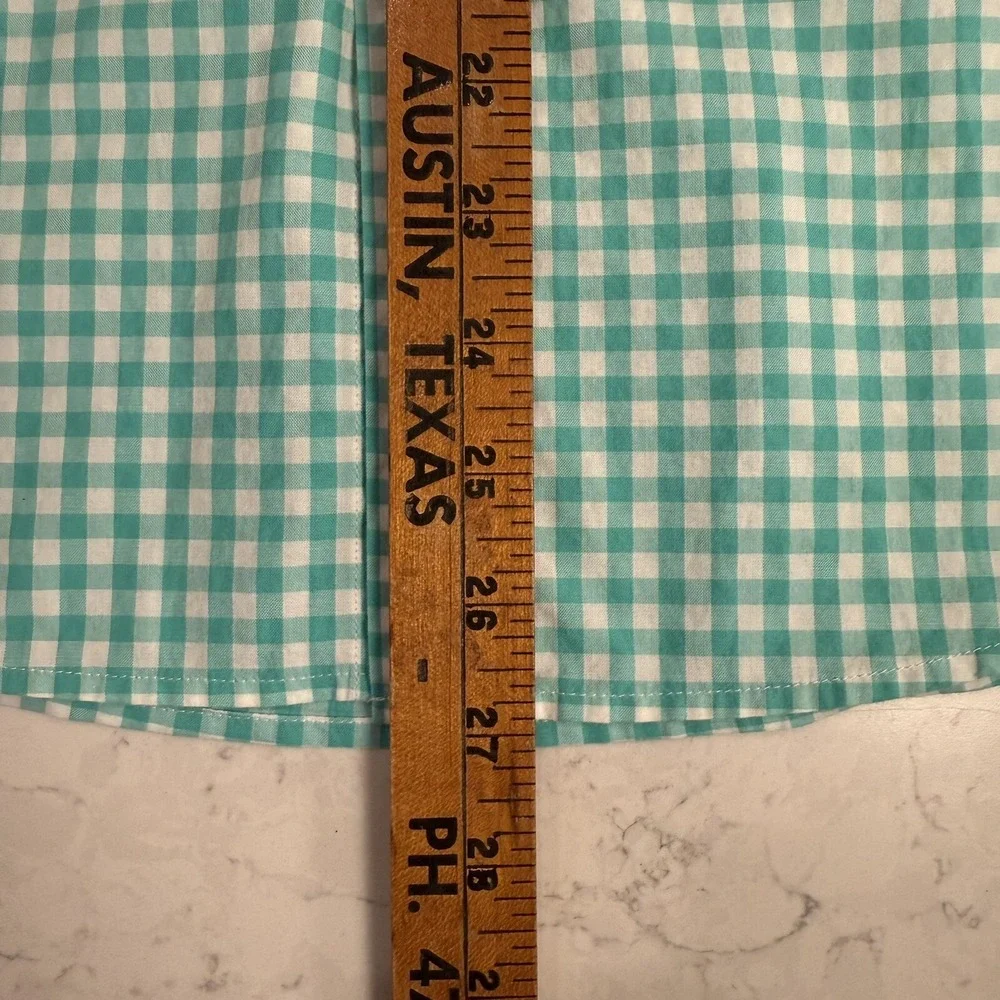 Vineyard Vines‎ Whale Shirt Long Sleeve Button Blue Gingham Boy's Size L or 16